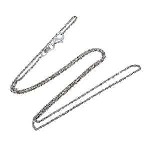 Vintage Italy Sterling Silver 925 1.2mm Twisted Rope Chain Necklace 18"